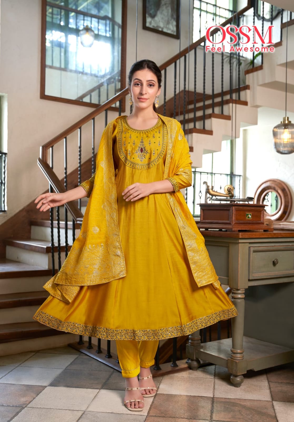 Sargam By Ossm Anarkali Kurti With Bottom Dupatta Orders In India